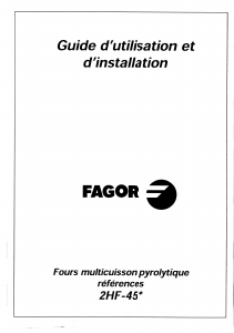 Manual Fagor 2HF-45N Oven