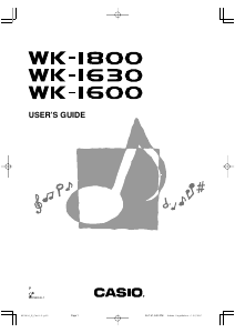 Manual Casio WK-1800 Digital Keyboard