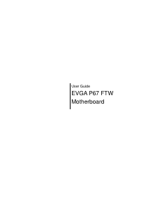 Manual EVGA P67 FTW Motherboard