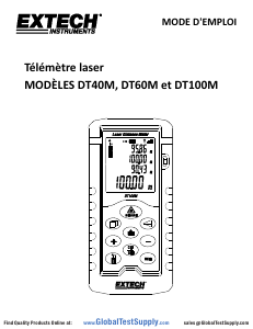 Mode d’emploi Extech DT40M Mètre de distance au laser