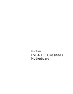 Manual EVGA X58 Classified 3 Motherboard