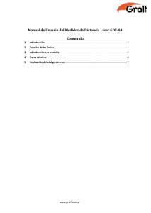 Manual de uso Gralf GDF-04 Medidor láser