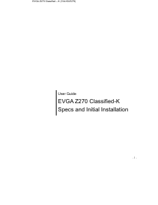 Manual EVGA Z270 Classified K Motherboard