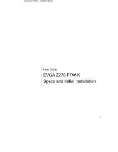 Manual EVGA Z270 FTW K Motherboard