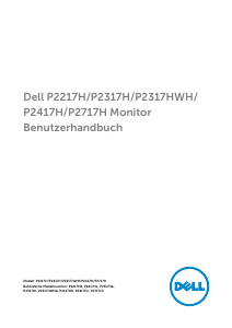 Bedienungsanleitung Dell P2217H LCD monitor