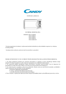 Instrukcja Candy EGO G25D CO Kuchenka mikrofalowa