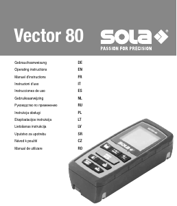 Manuale SOLA Vector 80 Misuratore di distanza laser