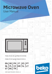 Manual BEKO MGB 25333 X Microwave