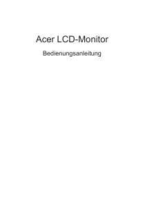 Bedienungsanleitung Acer G246HYL LCD monitor