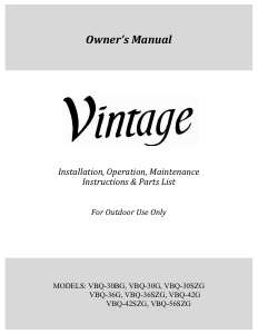 Handleiding Vintage VBQ-30BG Barbecue