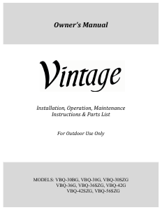 Manual Vintage VBQ-30SZG Barbecue