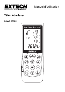 Mode d’emploi Extech DT500 Mètre de distance au laser