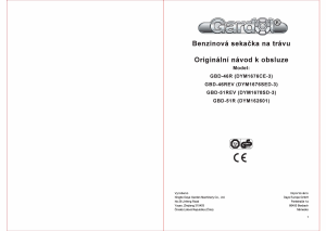 Manuál Gardol GBD-51REV Travní sekačka