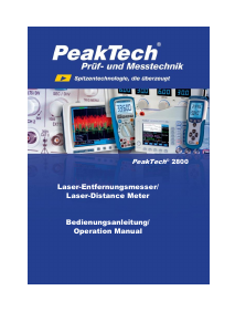 Manual PeakTech P 2800 Laser Distance Meter