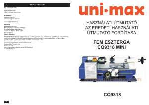Használati útmutató Uni-Max CQ9318 Esztergagép