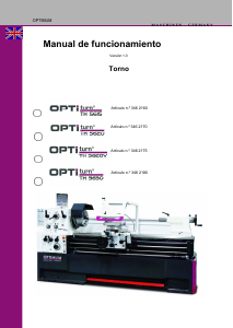 Manual de uso Optimum TH 5615 Optiturn Torno