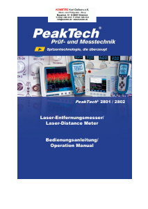 Manual PeakTech P 2801 Laser Distance Meter