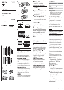 Brugsanvisning Sony SAL1650 Objektiv