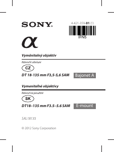 Manuál Sony SAL18135 Objektiv