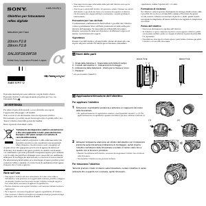 Manuale Sony SAL20F28 Obiettivo