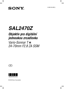 Manuál Sony SAL2470Z Objektiv