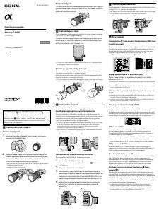 Mode d’emploi Sony SAL300F28G Objectif