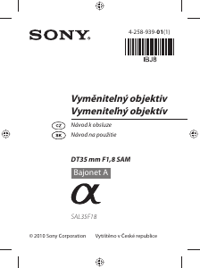 Manuál Sony SAL35F18 Objektiv