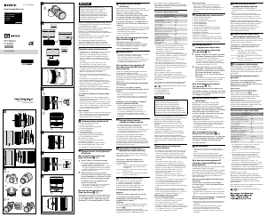 Посібник Sony SEL135F18GM Об'єктив