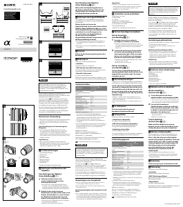 Bruksanvisning Sony SEL1670Z Objektiv