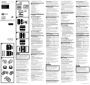 Manuale Sony SEL85F14GM Obiettivo