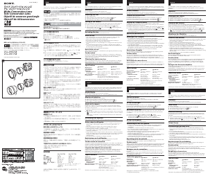 Manual de uso Sony VCL-DH0758 Objetivo