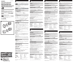 Manual de uso Sony VCL-DH1758 Objetivo