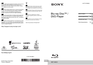 Mode d’emploi Sony BDP-A6000 Lecteur de blu-ray