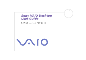 Manual Sony PCV-RS102 Vaio Desktop Computer