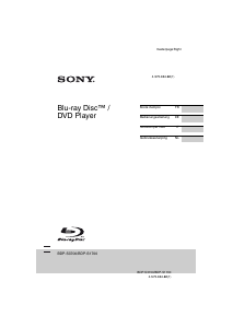 Mode d’emploi Sony BDP-S1700 Lecteur de blu-ray