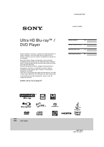 Mode d’emploi Sony UBP-X800 Lecteur de blu-ray