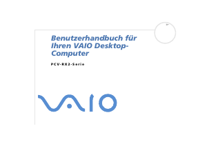 Bedienungsanleitung Sony PCV-RX2D Vaio Desktop