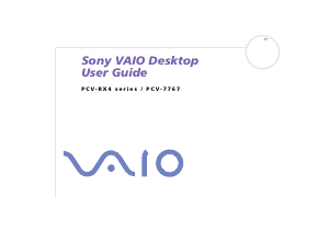 Manual Sony PCV-RX402 Vaio Desktop Computer