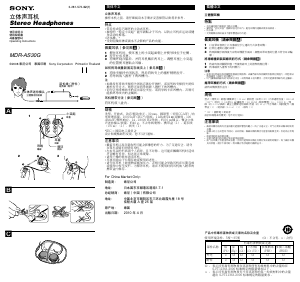 说明书 索尼 MDR-AS30G 耳機