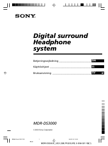 Bruksanvisning Sony MDR-DS3000 Hörlurar