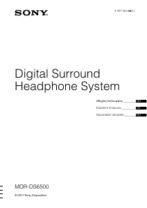 Kullanım kılavuzu Sony MDR-DS6500 Kulaklık