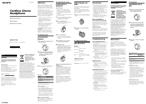 Mode d’emploi Sony MDR-IF140K Casque