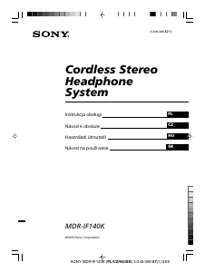 Manuál Sony MDR-IF140K Sluchátka