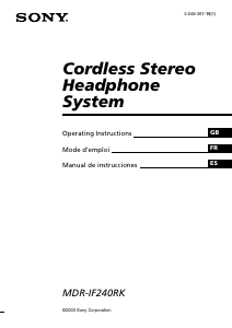 Manual de uso Sony MDR-IF240RK Auriculares