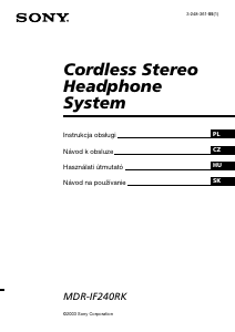 Manuál Sony MDR-IF240RK Sluchátka
