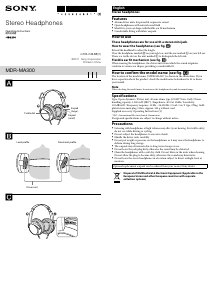 说明书 索尼 MDR-MA300 耳機