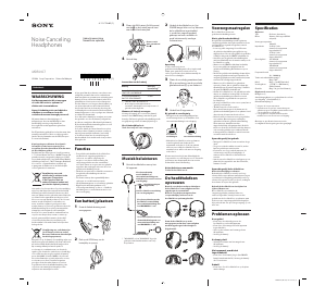 Handleiding Sony MDR-NC7 Koptelefoon