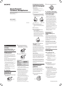 Brugsanvisning Sony MV-02HP Hovedtelefon