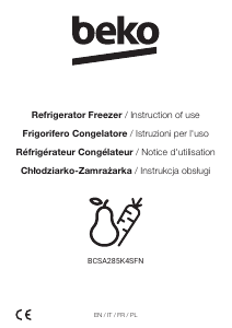 Manuale BEKO BCSA285K4SFN Frigorifero-congelatore