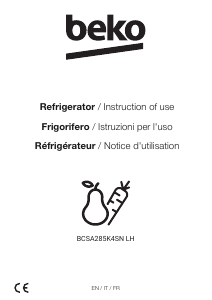 Manuale BEKO BCSA285K4SN LH Frigorifero-congelatore